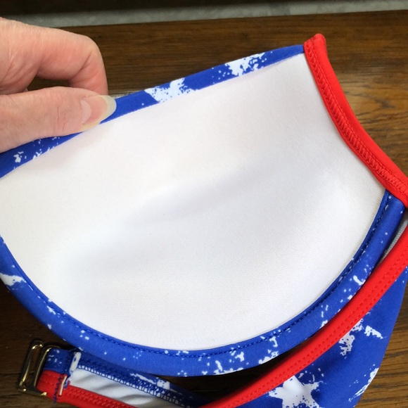 New Xhilaration women’s padded bikini top.  XL.  Red white and blue with stars. - Picture 4 of 9